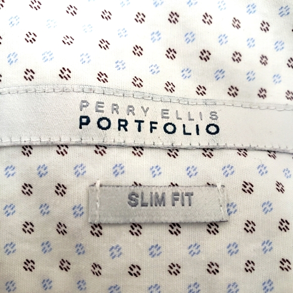 Perry Ellis Portfolio Geo Print Slim Fit Dress Shirt - Picture 5 of 6